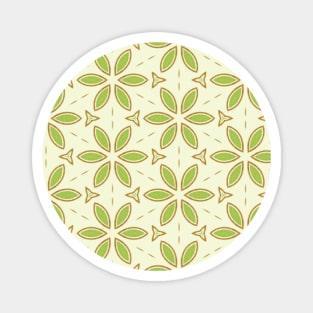 Kiwi Green Flower Tile Pattern Magnet